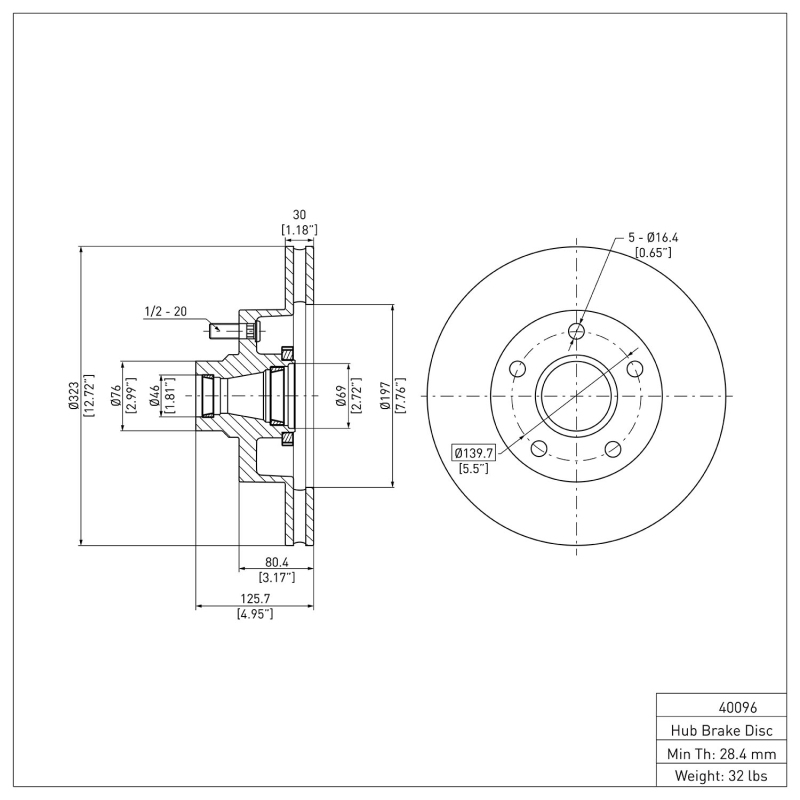 Dodge Ram 1500 Van Brake Rotor (1) - Front - R1 Concepts - Plain - 2003